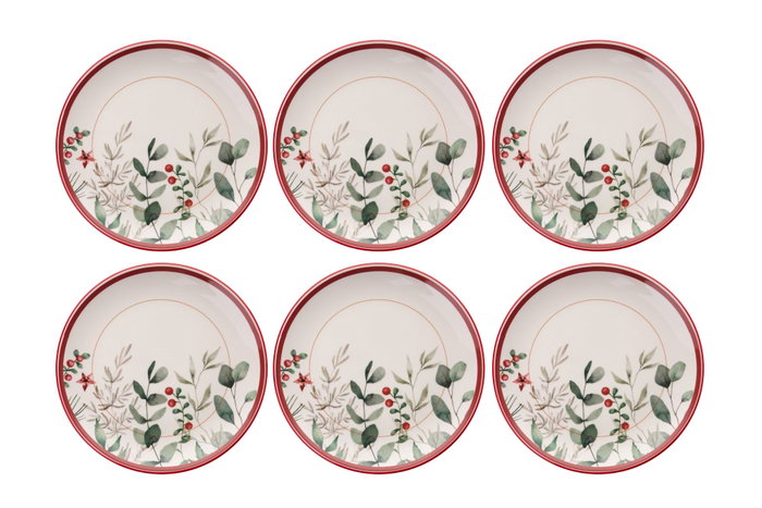 Hermia Juego de Platos de Servicio Navideños - 6 Piezas Multicolor Hermia Juego de Platos de Servicio Navideños - 6 Piezas Multicolor